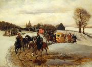 Vyacheslav Schwarz The Spring Pilgrimage of the Tsarina, under Tsar Aleksy Mihailovich USA oil painting artist